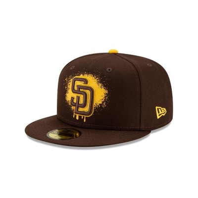 Brown San Diego Padres Hat - New Era MLB Drip Front 59FIFTY Fitted Caps USA5127603